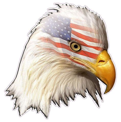 Eagle Head American Flag Decal Nostalgia Decals Patriotic Vinyl