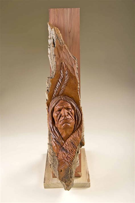 Many Horses Cottonwood Bark Carving By Vic Hood Wood Carving