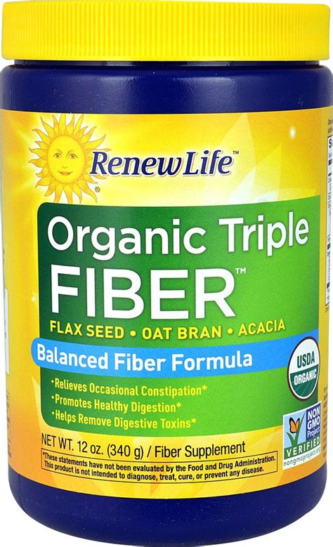 Renew Life Organic Triple Fiber™ Powder Healthy Digestion Food And