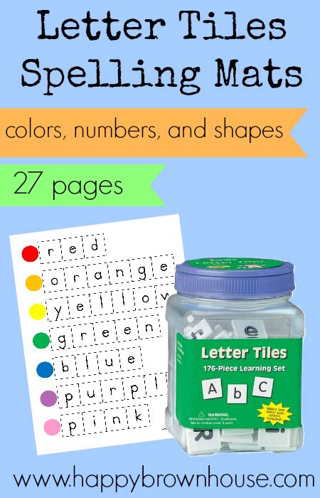 Free Letter Tiles Spelling Mats