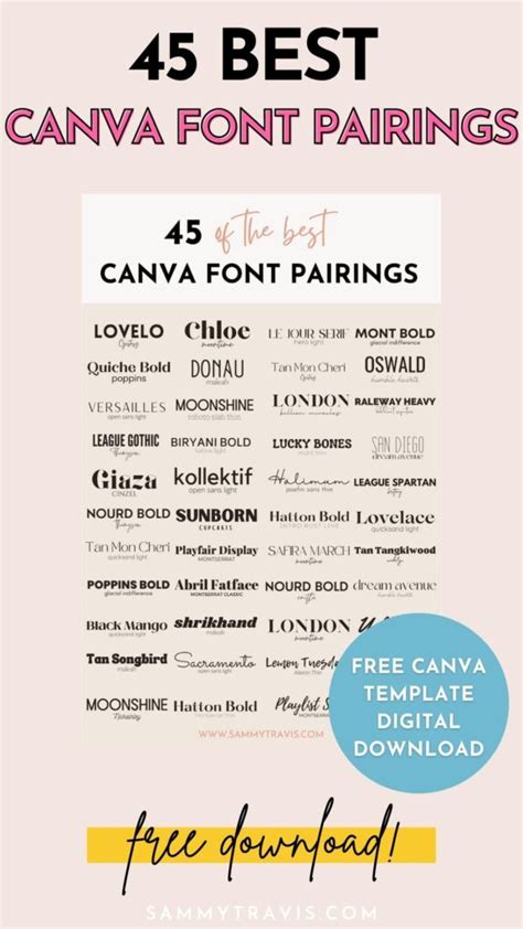 Best Canva Font Pairings Sammy Anne Creative Font Pairing Cool
