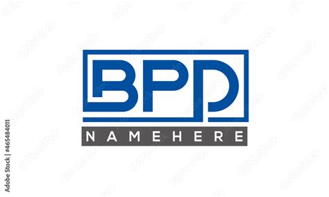 Bpd Letters Logo With Rectangle Logo Vector Stock Vector Adobe Stock