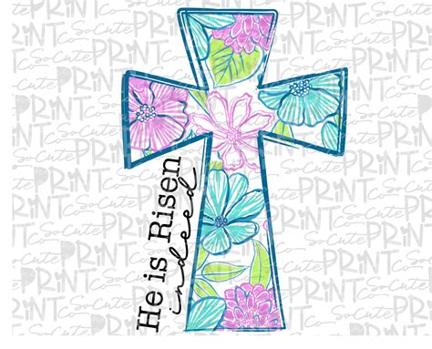 Easter Design Floral Cross Clipart Cross With Flowers Etsy