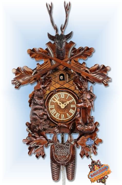 Adolf Herr The Bear Hunter Cuckoo Clock 23 Bavarian Clockworks