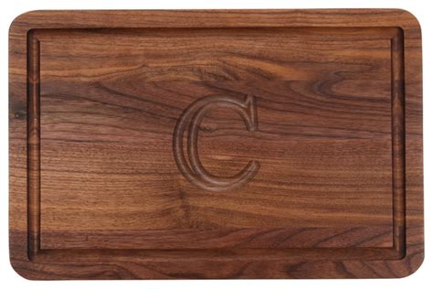 Bigwood Boards Rectangle Monogram Walnut Cutting Board Contemporary
