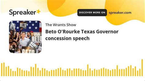 Beto Orourke Texas Governor Concession Speech Youtube