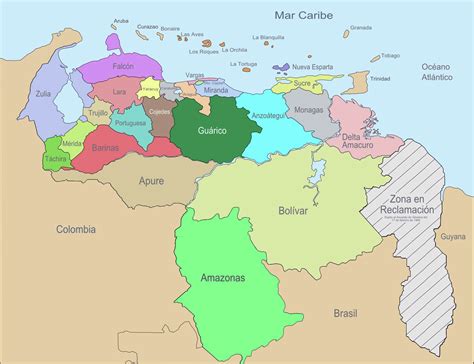 Large Administrative Divisions Map Of Venezuela Maps Of