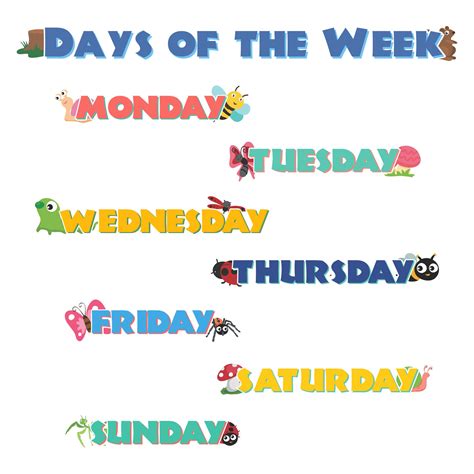 Days Of The Week Printable Chart