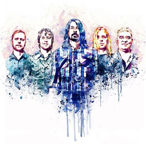 Foo Fighters Watercolor Painting Wall Art Dave Grohl Wall Decor Rock