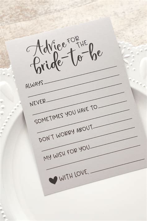 Free Printable Advice For The Bride Cards Web Free Printable Advice For The Bride To Be Cards
