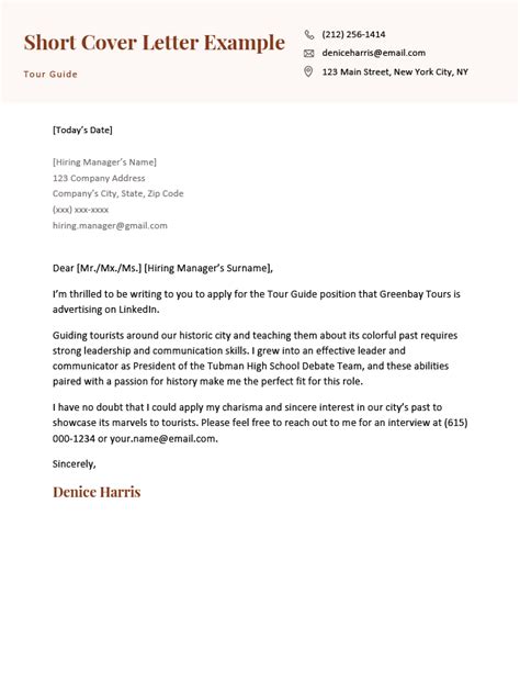 Short Cover Letter Examples How To Write A Short Cover Letter