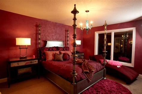 master bedrooms  rich red hues interiors  color
