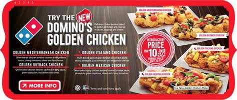 Get your favorites delivered right to your doorstep with free delivery today! EVERGREEN LOVE: Domino's Pizza Launch Golden Chicken And # ...