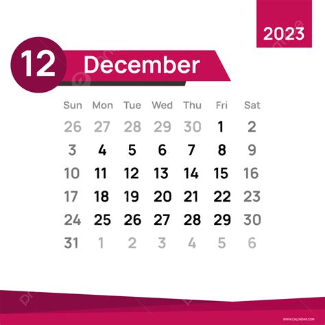 December 2023 Calendar Design Template Calendar Planner 2023