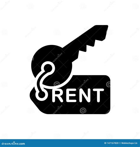 Black Solid Icon For Rent Key And Leasing Stock Illustration