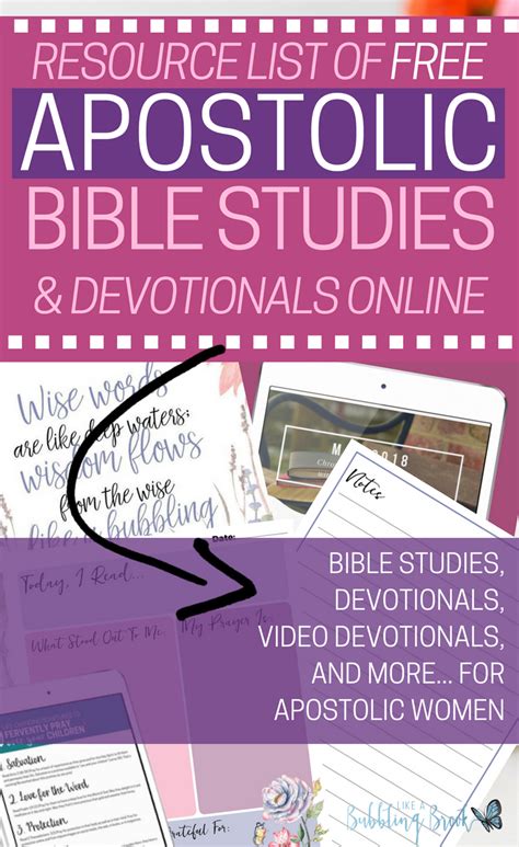 Resource List Of Apostolic Bible Studies And Devotionals For Women