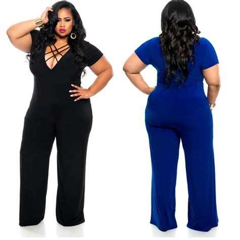 L 3xl Sexy One Piece Outfits Wide Leg Plus Size Clothing Women Jumpsuit And Rompers Casual