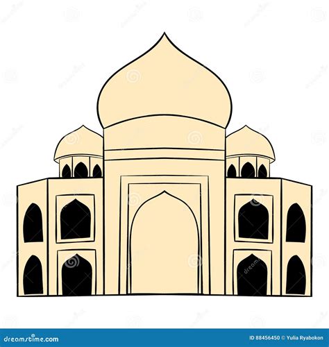 Taj Mahal Bande Dessinée Dicône Dinde Illustration De Vecteur
