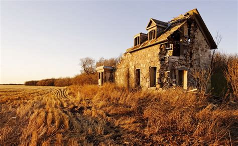 Old Landscape Ruin House Building Wallpapers Hd