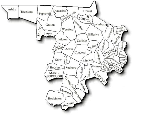 Middlesex County Ma Map Map Of West