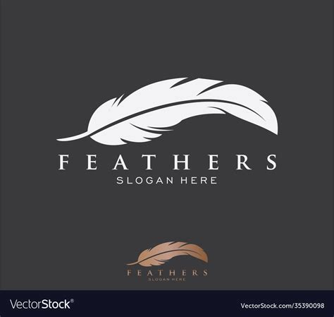 Feather Logo Design Template Royalty Free Vector Image