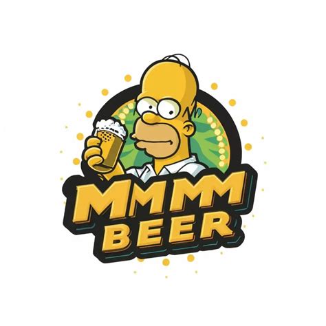 Logo Design For Homer Simpson Typography With Mmm Beer Text For Home