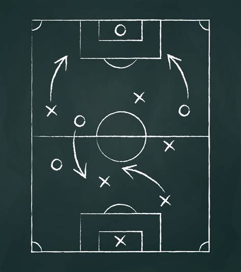 Dark Board Background With Football Tactics Vector 7059289 Vector Art