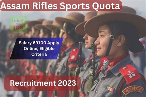 Assam Rifles Sports Quota Recruitment 2023 Salary 69100 Apply Online