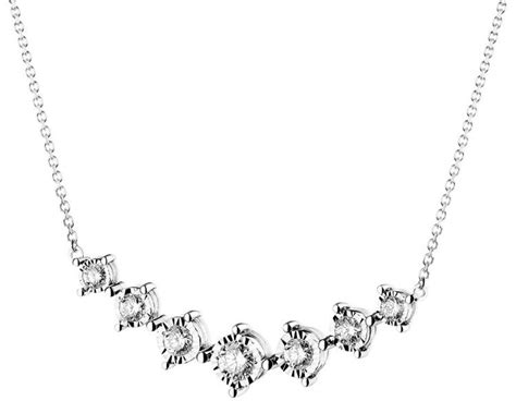 750 Rhodium Plated White Gold Necklace With Diamonds 033 Ct Fineness