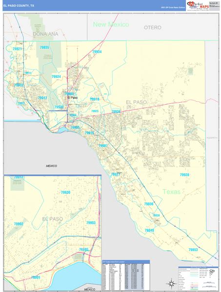 El Paso County Tx Zip Code Maps Basic