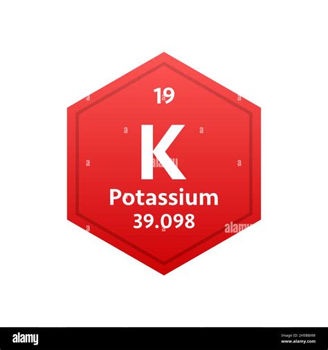 Potassium Symbol Chemical Element Of The Periodic Table Vector Stock
