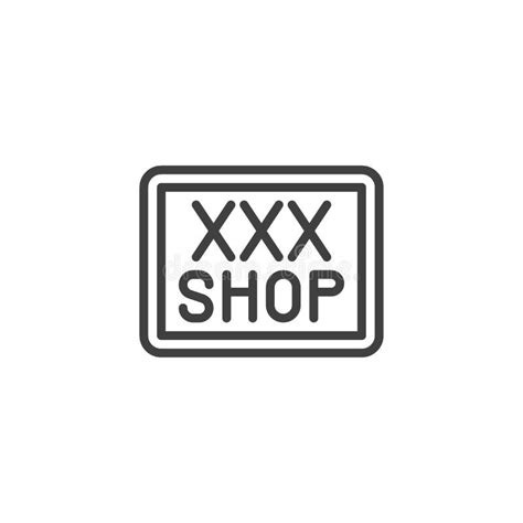 Sex Shop Sign Xxx Line Icon Stock Vector Illustration Of Perfect Graphics 164297579