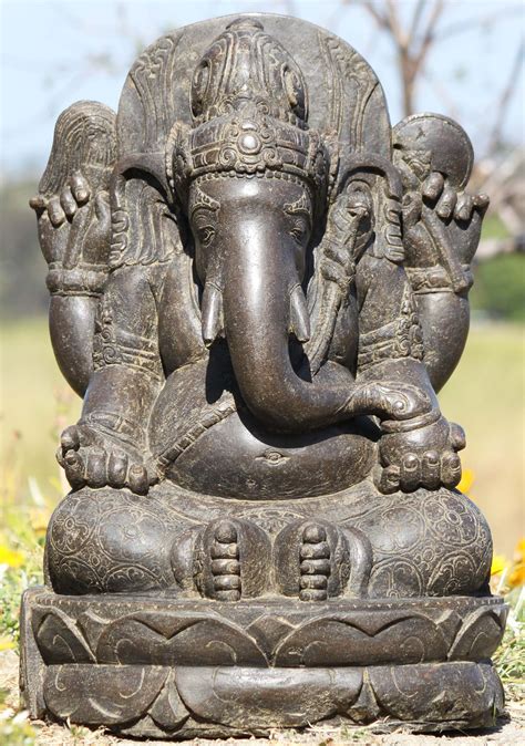 Sold Stone Garden Ganesh Sculpture 24 113ls583 Hindu Gods And Buddha