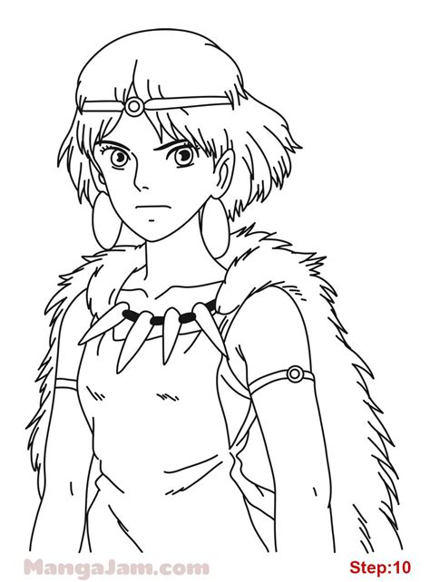 How To Draw Princess Mononoke From Studio Ghibli MANGAJAM