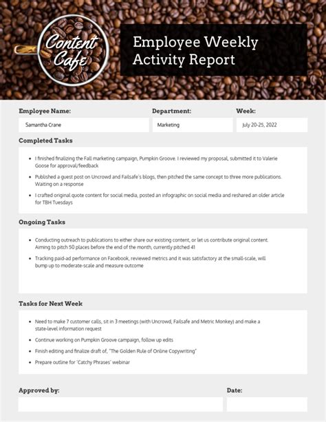 6 Awesome Weekly Status Report Templates 1 Templates Example