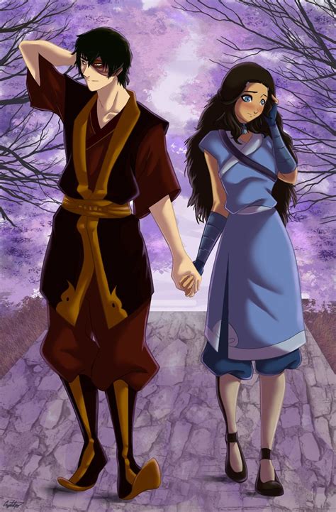 Prince Zuko And Katara Holding Hands As A Romantic Couple From Avatar The Last Airbender