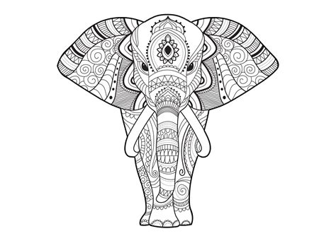 Hard To Color Elephant Mandala Coloring Pages For Adults Print Color