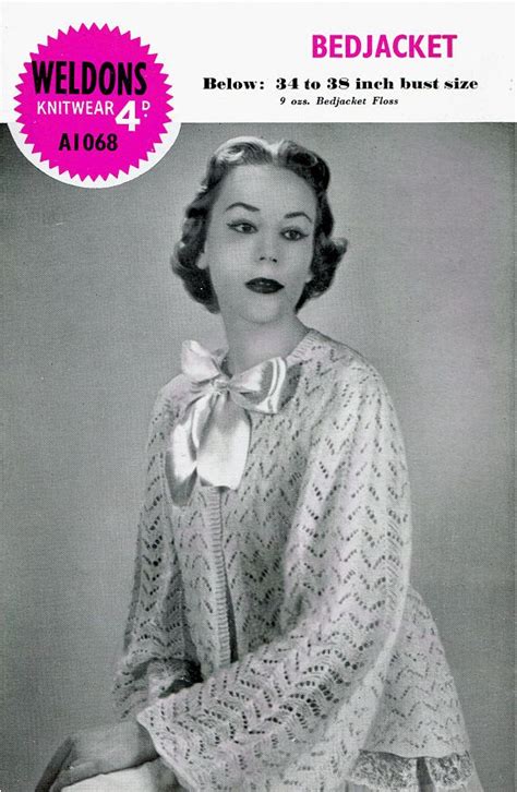 Pdf Vintage Womens Ladies Bed Jacket Knitting Pattern