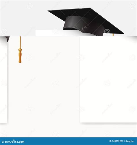 Graduation Cap Or Mortar Board On Paper Corner Vector Education Design
