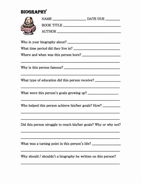 Autobiography Template For Elementary Students Fresh Book