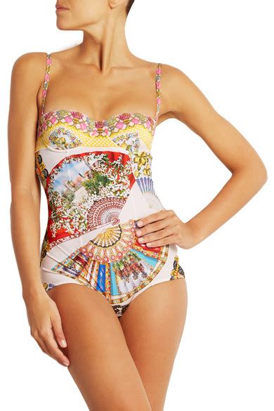 Dolce Gabbana Printed Underwired Swimsuit NET A PORTER COM