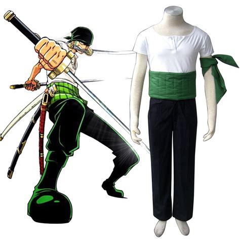 Anime One Piece Roronoa Zoro Cosplay Costume Green Uniform Outfit