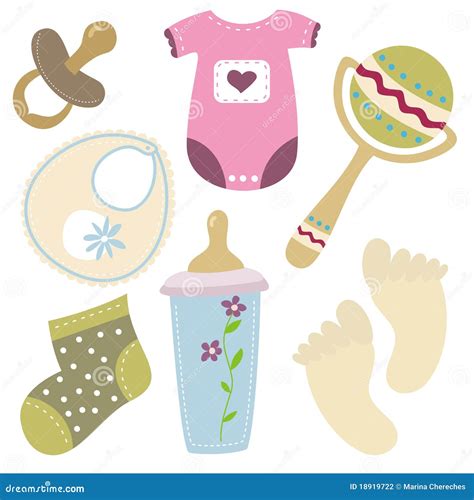 Cartoon Baby Stuff Icons Stock Vector Illustration Of Adorable 18919722