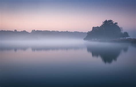 Wallpaper Lake Morning Fog Dawn Mist Lakeshore Images For Desktop