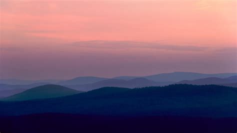 Download Wallpaper 1920x1080 Mountains Sunset Fog Sky Horizon Urals Russia Full Hd Hdtv