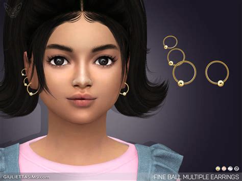 Sims 4 Fine Ball Multiple Hoop Earrings For Kids Archives The Sims Book