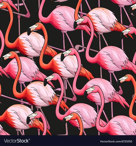 Colorful Flamingo Seamless Background Royalty Free Vector