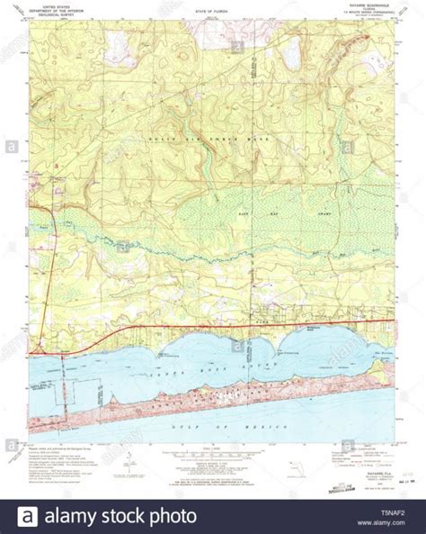 Usgs Topo Map Florida Fl Navarre 347637 1970 24000 Restoration Stock