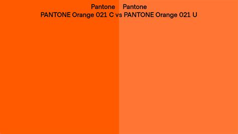 Pantone Orange 021 C Vs Pantone Orange 021 U Side By Side Comparison