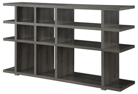 Coaster Bookcases Contemporary Weathered Grey Bookcaseconsole Rifes